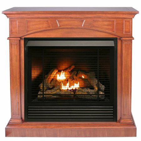 DULUTH FORGE Dual Fuel Ventless Gas Fireplace With Mantel - 32,000 Btu, Remote Con FDI32R-M-HC